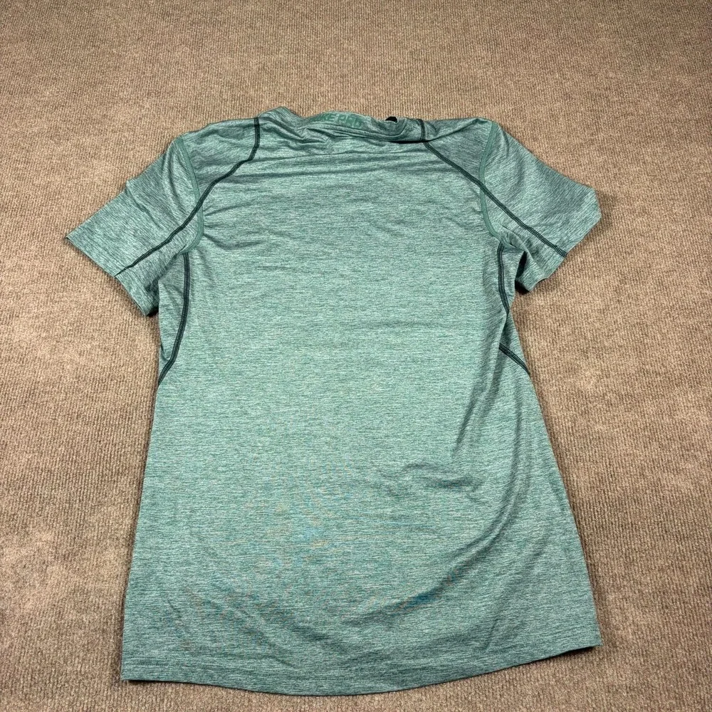 Nike Dri Fit Fitted Training T-Shirt Mens Small Heather Green Logo Raglan Sleeve